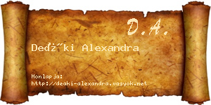 Deáki Alexandra névjegykártya