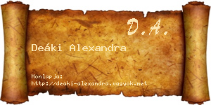 Deáki Alexandra névjegykártya