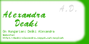 alexandra deaki business card